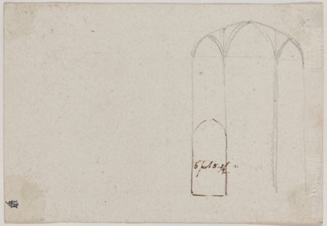 Cross Section of a Gothic Church [verso], probably c. 1788. Creator: Benjamin West.