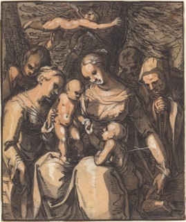 The Holy Family with Saints [recto], c. 1616/1617. Creator: Hermann Weyer.