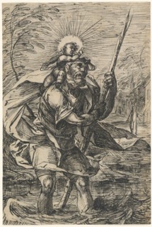 Saint Christopher (recto), 1615/1620. Creator: Hermann Weyer.