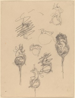 Studies for Jewelry Designs [recto], late 19th century. Creator: Beatrix Godwin Whistler.