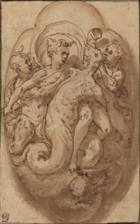 Mythological Figures, c. 1561. Creator: Taddeo Zuccaro.