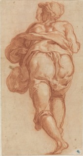 A Man Seen from Behind [recto], c. 1555. Creator: Taddeo Zuccaro.