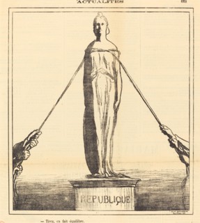 Tirez, ça fait équilibre, 1871. Creator: Honore Daumier.
