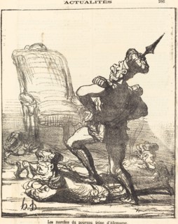 Les marches du nouveau trone d'Allemagne, 1871. Creator: Honore Daumier.