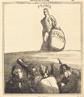 Déjà relevée!, 1871. Creator: Honore Daumier.