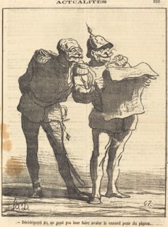 Décidément on ne peut pas..., 1870. Creator: Honore Daumier.