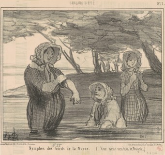 Nymphes des bords de la Marne, 19th century. Creator: Honore Daumier.