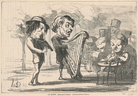 La harpe, instrument céleste, 19th century. Creator: Honore Daumier.
