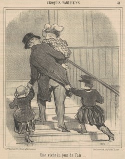 Une visite du jour de l'an, 19th century. Creator: Honore Daumier.