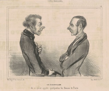 Un échantillon de ce qu'on appèle quelquefois les Beaux de Paris, 19th century. Creator: Honore Daumier.