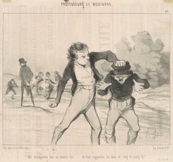 Ah! Tu rapportes tout au maître, toi..., 19th century. Creator: Honore Daumier.