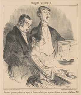 Amateurs parisiens profitant du séjour de Rossini en Italie..., 19th century. Creator: Honore Daumier.