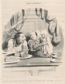 Hein! comme il regarde les cervelas..., 19th century. Creator: Honore Daumier.