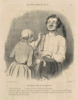 Un jour de fête et de bretelles, 1844. Creator: Honore Daumier.
