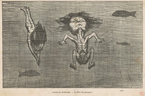 Baigneurs intrepédes, 19th century. Creator: Honore Daumier.