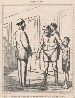 Mon chagrin c'est de ne pouvoir ..., 19th century. Creator: Honore Daumier.