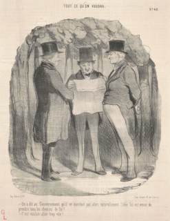 On a dit au gouvernement qu'il ne marchait pas ..., 19th century. Creator: Honore Daumier.