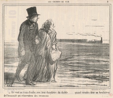Ils vont un train d'enfer ..., 19th century. Creator: Honore Daumier.