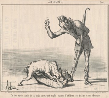 Un des trois amis de la paix ..., 19th century. Creator: Honore Daumier.