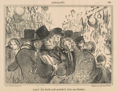 Aspect des boulevards pendant la foire aux bibelots, 19th century. Creator: Honore Daumier.