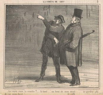 La voyez-vous la comète? ..., 19th century. Creator: Honore Daumier.