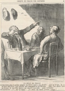 Un récit de chasse, 19th century. Creator: Honore Daumier.