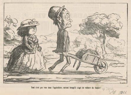 Tout n'est pas rose dans l'agriculture ..., 19th century. Creator: Honore Daumier.