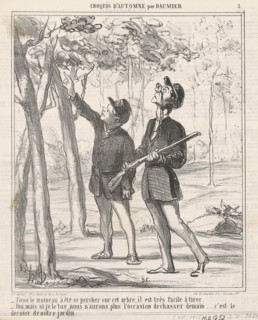 Tiens, le moineau a été sepercher, 19th century. Creator: Honore Daumier.