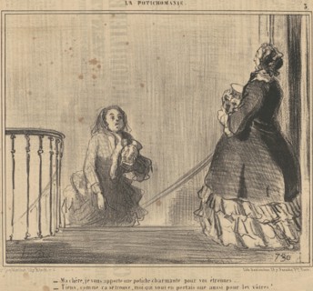 Ma chére, je vous apporte une potiche ..., 19th century. Creator: Honore Daumier.