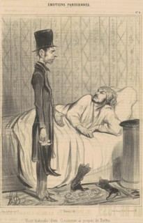 Visite matinale d'un créancier, 19th century. Creator: Honore Daumier.