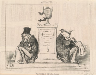 Vue prise au Père Lachaise, 19th century. Creator: Honore Daumier.