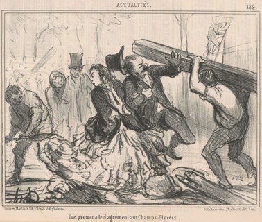Une promenade d'argrément aux Champs-Elysées, 19th century. Creator: Honore Daumier.