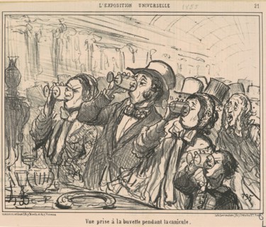 Vue prise a la buvette pendant la canicule, 19th century. Creator: Honore Daumier.