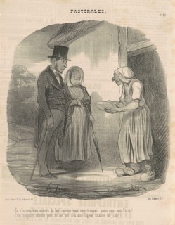 Femme de lettre humanitaire se livrant sur l'homme ..., 19th century. Creator: Honore Daumier.
