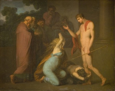 Ismene and Antogone Plead with Theseus, 1790-1799. Creator: Nicolai Abraham Abildgaard.