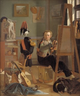 The Battle-Painter Jorgen Sonne in his Studio, 1823-1825. Creator: Ditlev Blunck.