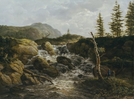 Mountainous Landscape with a Waterfall, Norway;Nordic Landscape with a Waterfall, 1817. Creator: Johan Christian Dahl.