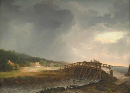 The Bridge across Tryggevælde River with a View of Koge, Zealand, 1813-1816. Creator: Johan Christian Dahl.