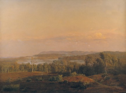 A View towards Himmelbjerget, Jutland. Evening, 1838. Creator: Dankvart Dreyer.
