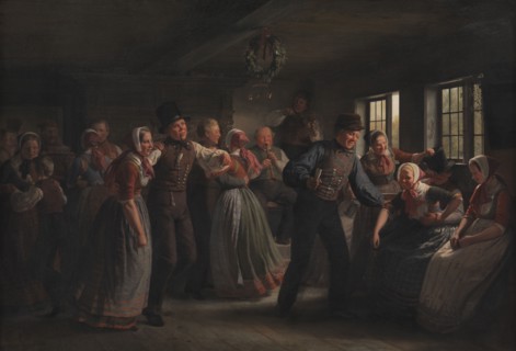 A Country Dance in the Hedebo District, Zealand, 1855. Creator: Julius Exner.