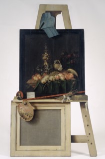 Cut-Out Trompe l'Oeil Easel with Fruit Piece, 1670-1672. Creator: Cornelis Norbertus Gysbrechts.