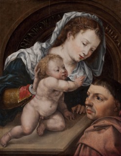 Virgin and Child with a Patron, 1462-1561. Creator: Jan Gossaert.