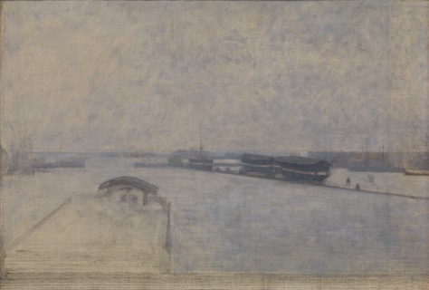 The Harbour of Copenhagen seen from Kvæsthusgade, 1908. Creator: Vilhelm Hammershøi.