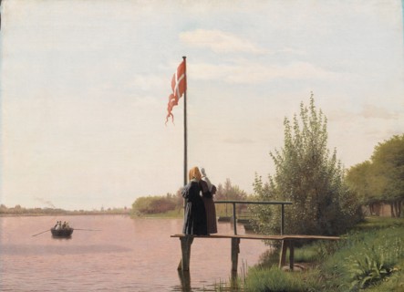A View of Lake Sortedam from Dosseringen Looking towards the Suburb Norrebro outside Copenhagen,1838 Creator: Christen Købke.