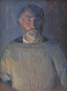 Self-Portrait - Lamplight, 1918-1920. Creator: Niels Larsen Stevns.