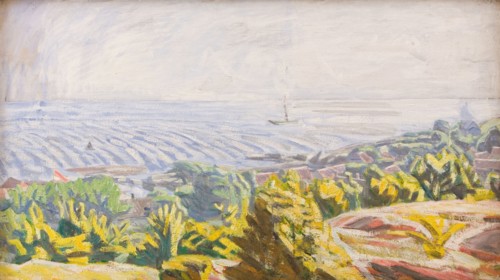 View from Bokul, Gudhjem, 1929. Creator: Niels Larsen Stevns.