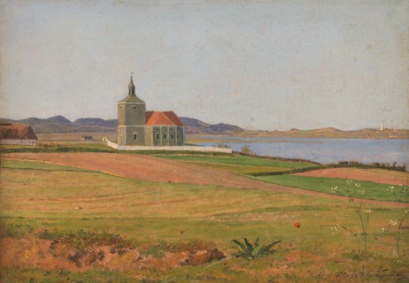 Vinderod Church near Frederiksværk, 1837. Creator: Johan Thomas Lundbye.