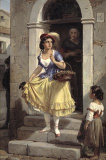 An Italian Woman in the Way to the Carnival, 1835-1873. Creator: Wilhelm Marstrand.