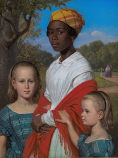 Portrait of Otto Marstrand's two Daughters and their West-Indian Nanny, Justina...Copenhagen, 1857. Creator: Wilhelm Marstrand.