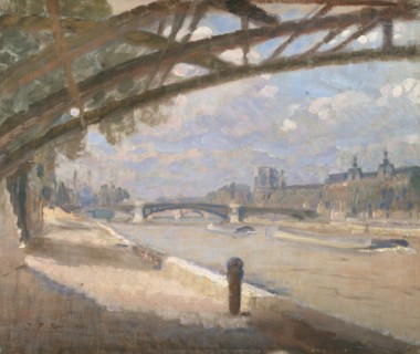 Under the Pont des Arts, Paris. Noon, 1910. Creator: Julius Paulsen.